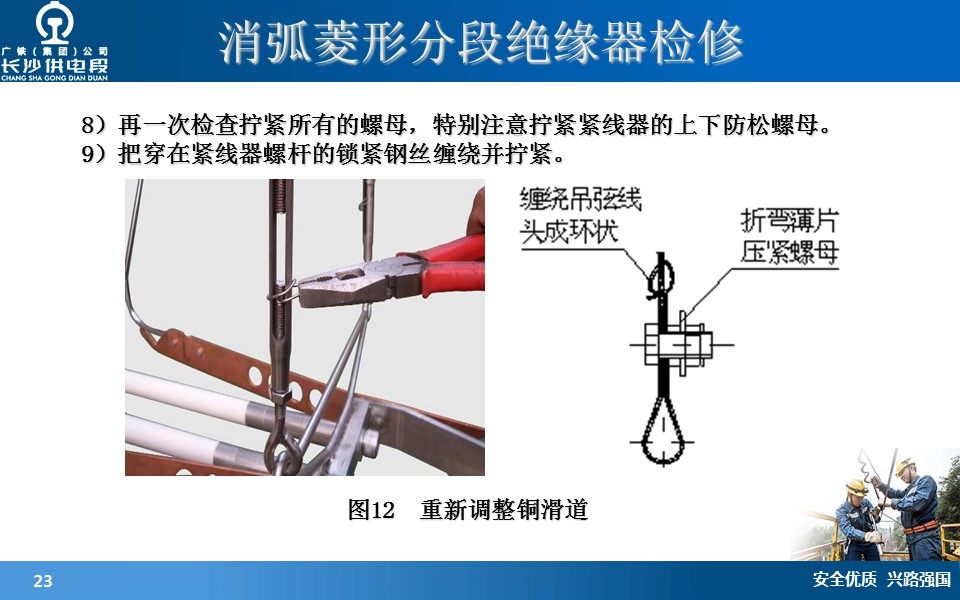 普铁专项修消弧菱形分段绝缘器检修